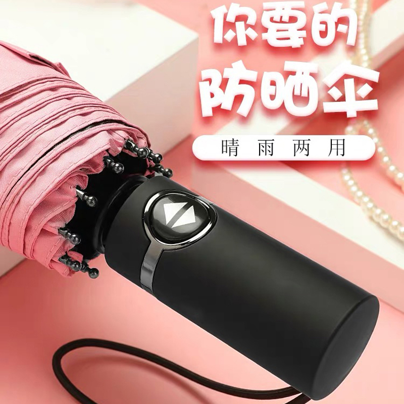 全自动钢骨玻纤 黑胶布 橡胶漆手柄YF-Z2021035 晴雨两用伞