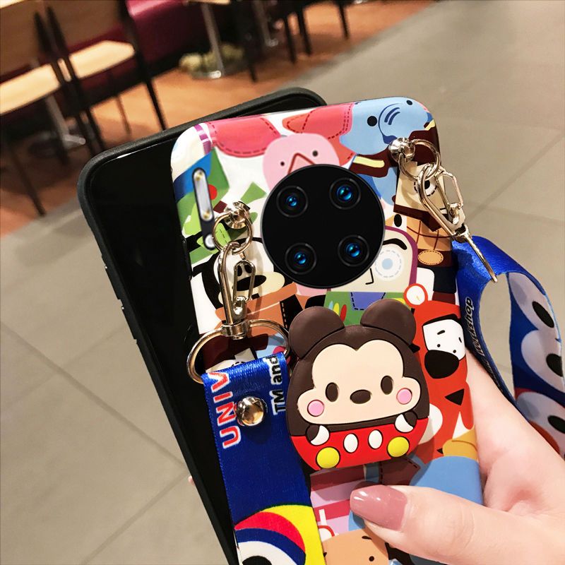 孙俪同款华为mate30手机壳5g斜挎带挂绳p30pro华为mate30pro支架 卡通