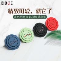 DBUE 手机指环扣手机座桌面多功能支架 创意超薄iphone12ProMax 华为手机拉环扣可爱笑脸款优雅黑