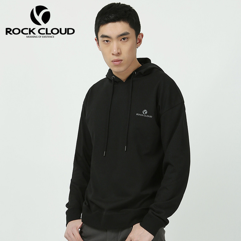 岩云/RockCloud 运动休闲宽松男女款连帽纯色卫衣 YS000030