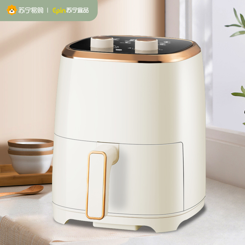 苏宁宜品 空气炸锅 熔岩2机械款5L白色大容量多功能全自动薯条机 HD-ZG019JC(SNYP-ZG5L-W02)高清大图