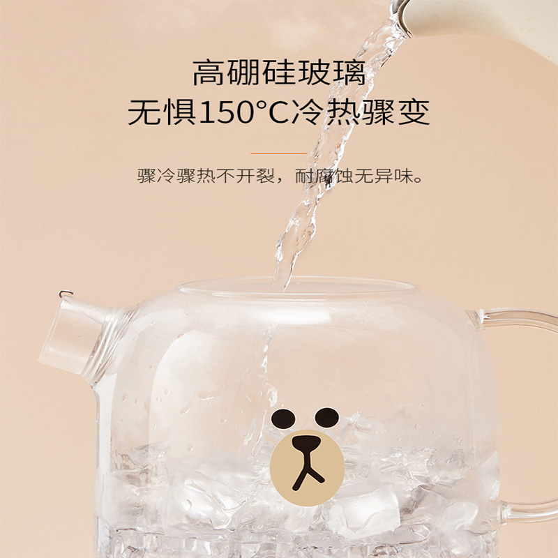 九阳line可妮兔联名款 优质控温器 提壶记忆 高硼硅玻璃 煮茶器花茶燕窝烧水壶养生壶K08-D601(白)
