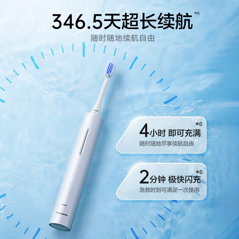 松下(Panasonic)电动牙刷W405云朵白光蕴刷成人情侣款5种模式去渍护龈滑动电动牙刷生日礼物情人节送男女朋友