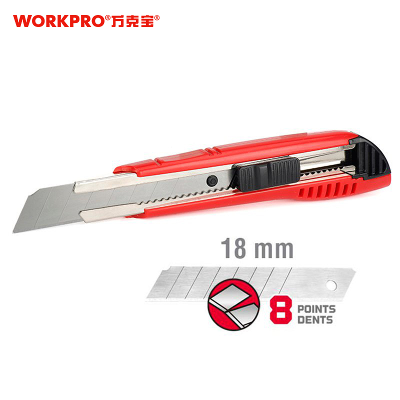 万克宝 18mm红黑塑柄美工刀 WP212013WG.GD 把高清大图