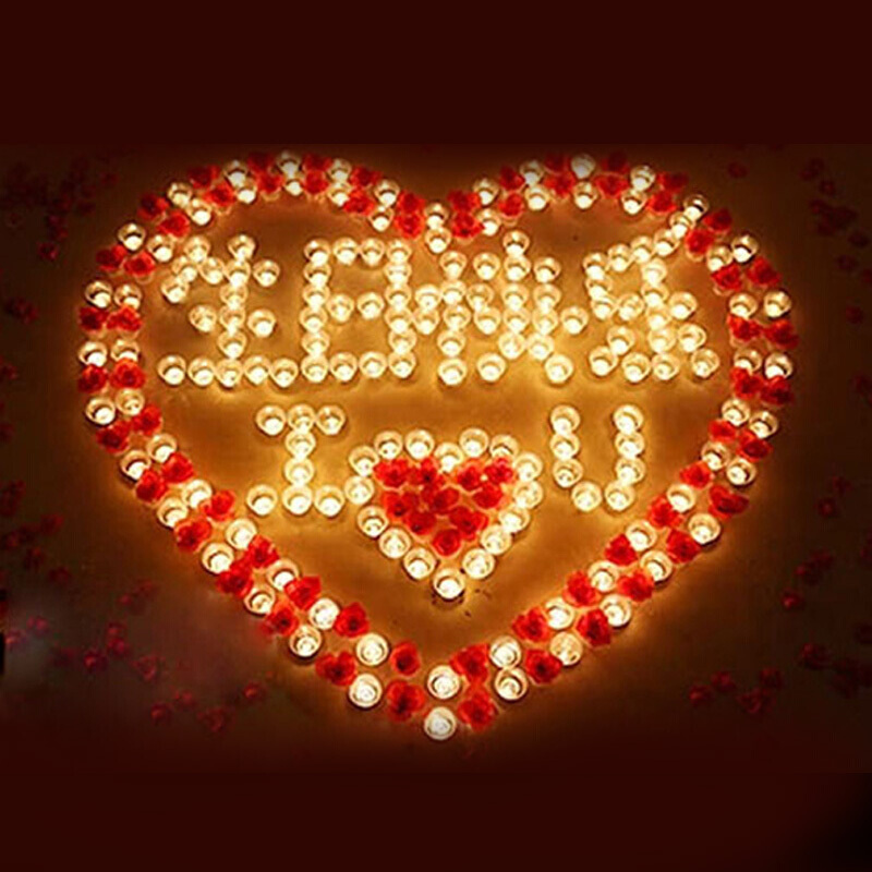 七夕情人节生日快乐香薰蜡烛灯装饰套餐浪漫求爱表白求婚告白布置