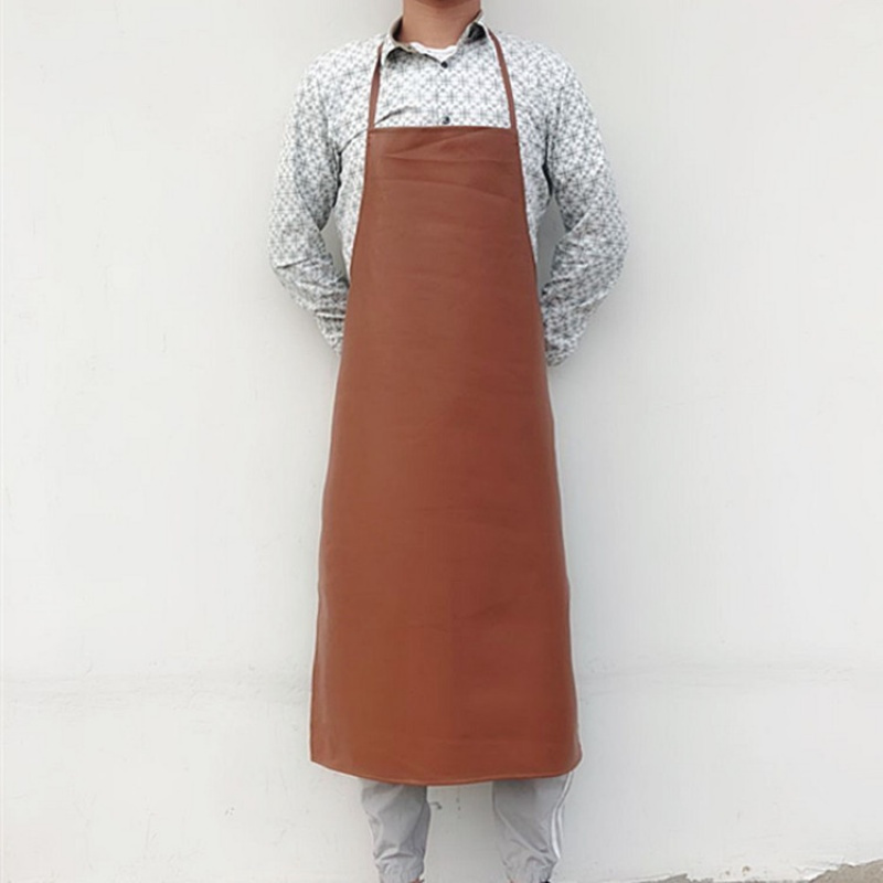 防水防油皮革围裙工作工厂厨房家务围腰成人男女pu加长加大围兜