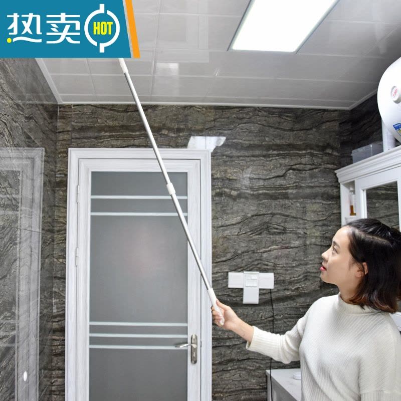 敬平长柄卫生间清洁工具海绵刷洗墙壁瓷砖清洁刷浴室浴缸刷工具 1个伸缩杆+2海绵头刷子图片