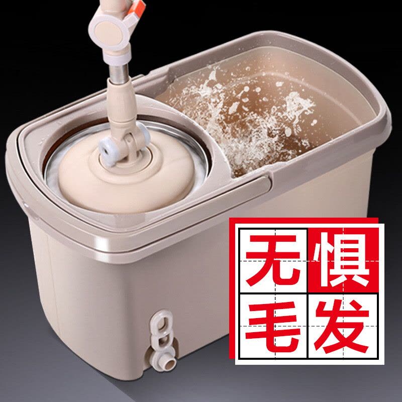 大卫 D6旋转拖把36cm杆伸缩99-127cm 2头加厚拖布 双驱动免手洗图片