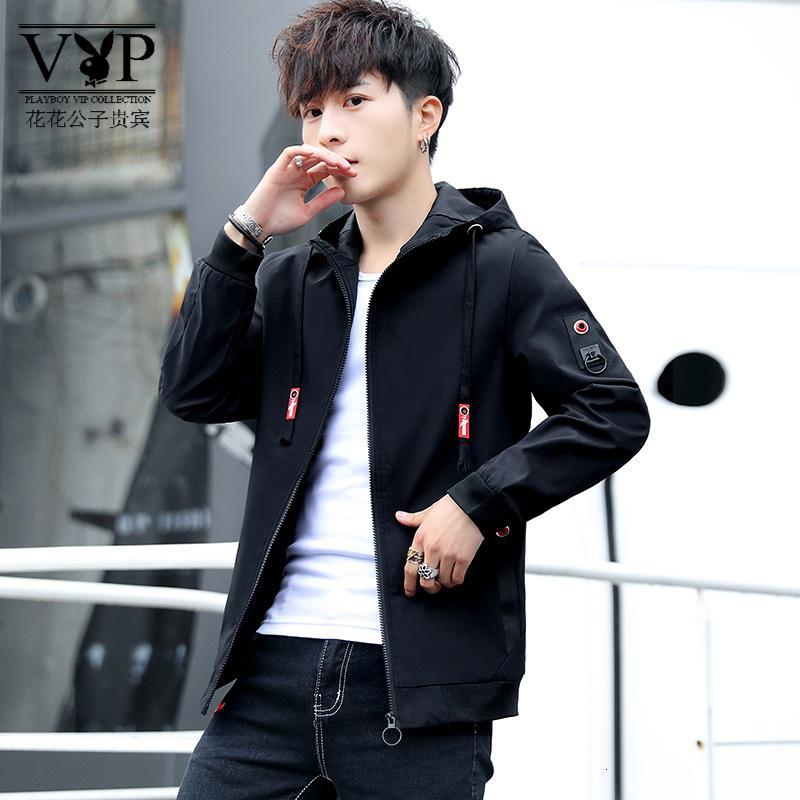 春季男装休闲外套男生青少年学生韩版潮流修身百搭帅气春秋外衣服