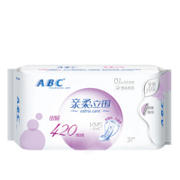 ABC卫生巾棉柔纤薄240mm18片+轻透薄420mm3片日夜用组合2包