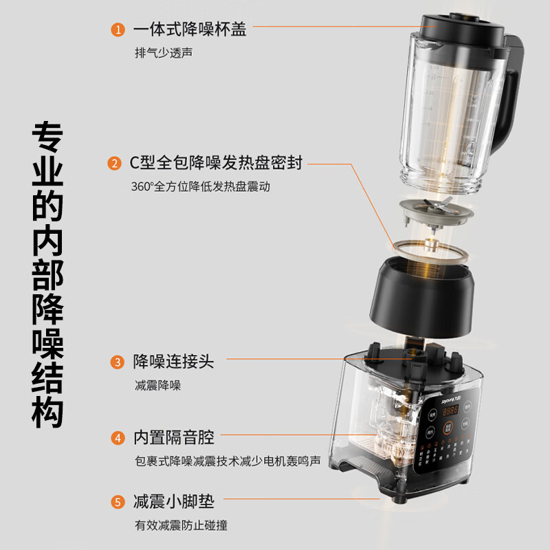 九阳(Joyoung)L12-P119破壁机家用豆浆机多功能破壁料理机绞肉机搅拌机多功能榨汁辅食机可预约黑色系1.2L高清大图