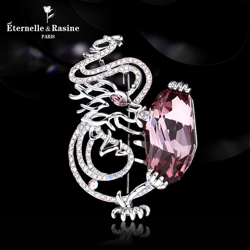 法国eternelle奥地利仿水晶时尚胸针 欧美风气质胸花服装胸章配饰