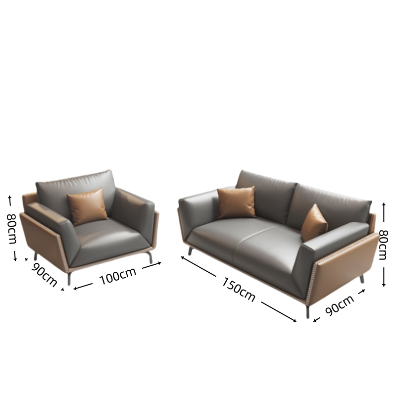 智叶舟办公沙发组合150*90*80cm(2+1)套高清大图
