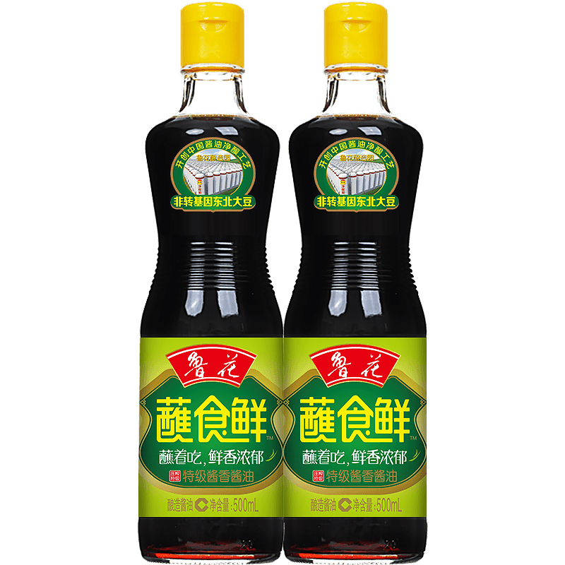 鲁花蘸食鲜酱油500ml2瓶装视频