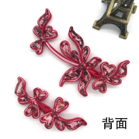 苏斯 高档唐装旗袍扣手工夹棉盘扣 手工民族风艺术套装手工盘扣子布扣大凤尾盘扣 066D粉红草绿边+七彩