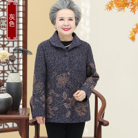 迪鲁奥（DILUAO)轻奢品质中年老太太春秋外套女老人长袖装60岁70老年人秋装衣服宽松奶奶装_425_122 XL建议75-105斤左右详情咨询客服 灰色上衣