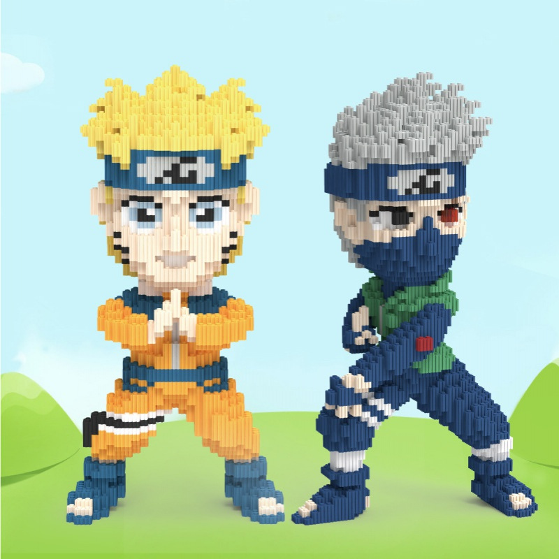 小颗粒拼装钻石成年积木玩具兼容乐高火影忍者卡卡西鸣人男孩xz8054