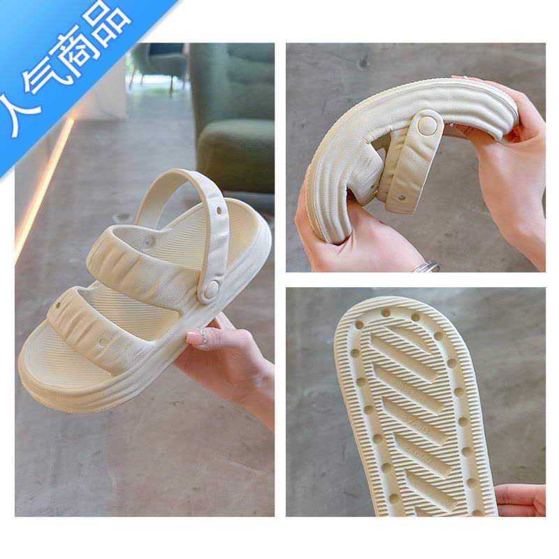 SUNTEK拖鞋女士夏季外穿2023新款凉鞋厚底防滑两穿沙滩踩屎感凉拖鞋夏天图片