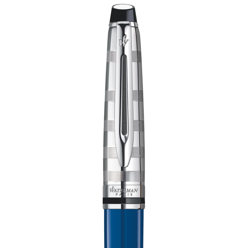 威迪文(WATERMAN)EXPERT系列 时尚蓝色白夹签字笔/宝珠笔