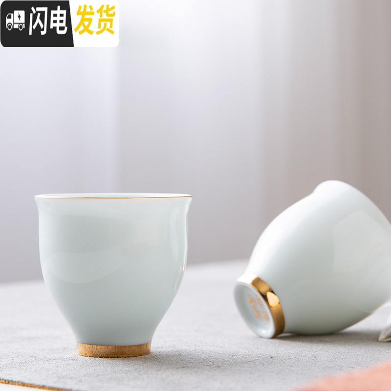 三维工匠景德镇陶瓷茶具套装简约家用功夫茶杯壶圆形泡茶托盘送礼盒装 带茶盘套装高清大图