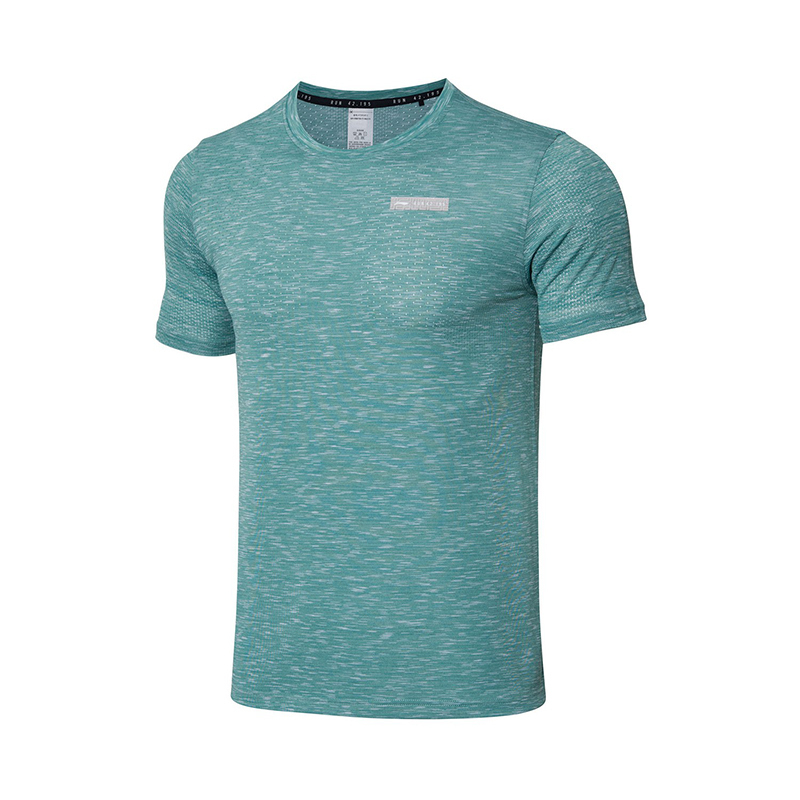 李宁短袖t恤男士春季新款跑步系列速干凉爽圆领一体织运动服