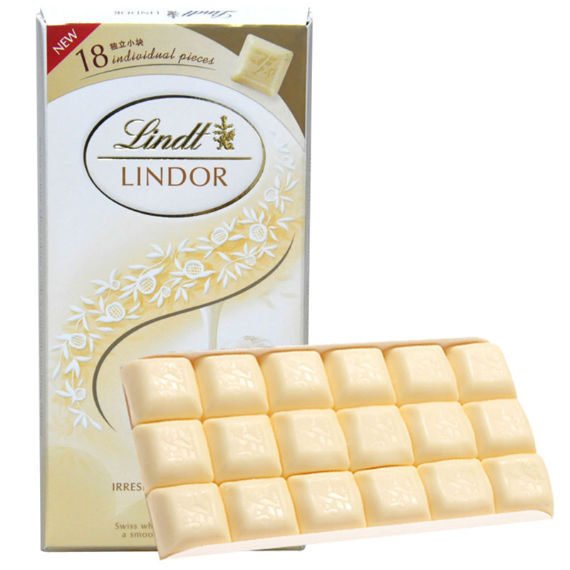Lindt 瑞士莲 软心 进口排装白巧克力 100克/块