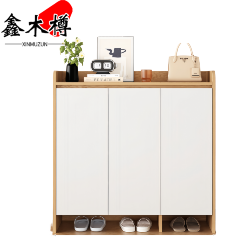 鑫木樽三门鞋柜900mm个高清大图