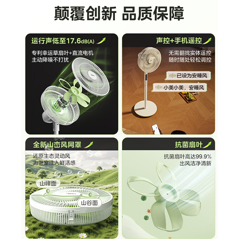 美的(Midea) 电风扇 家用遥控卧室静音落地扇 SDI30MN高清大图