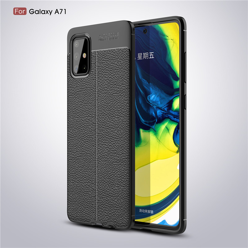 munu 适用于三星a51荔枝纹a71皮纹5g手机壳 a5160/a516防滑a515防汗a