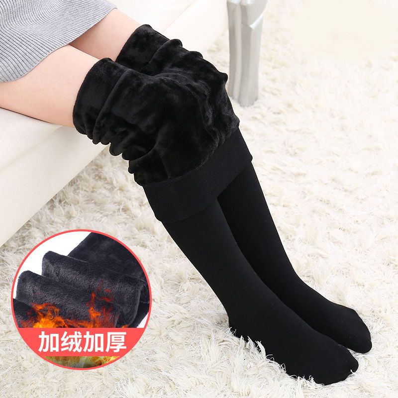 秋冬款外穿不起球不褪色加绒加厚女童连裤袜舞蹈袜子白色连体袜