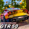 50周战神GTR合金车模1:24金属汽车模型转向避震仿真玩具收藏摆件