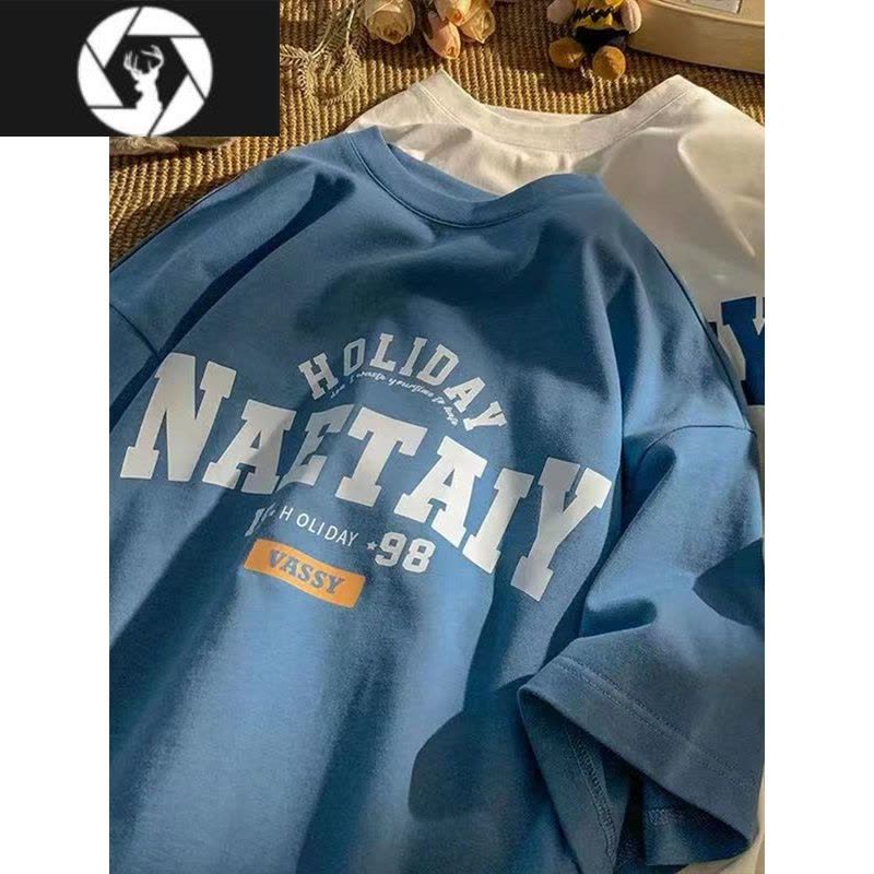 HongZun特大码300斤美式复古短袖T恤男女夏季情侣装上衣宽松正肩体恤图片