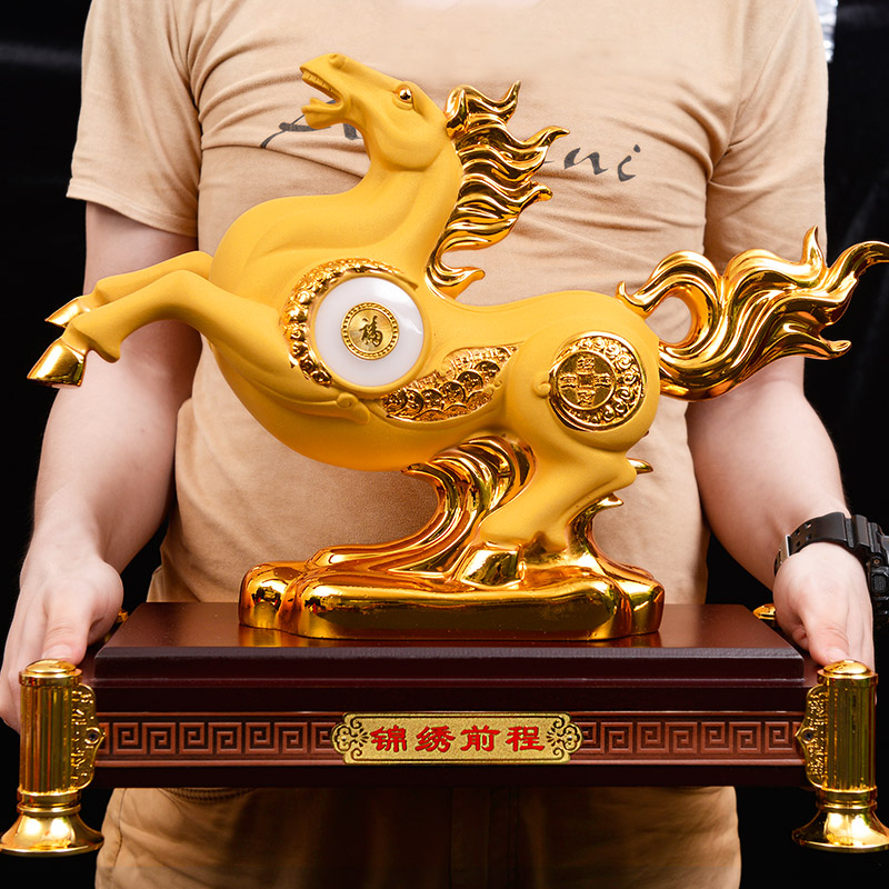 美帮汇锦绣前程马摆件大号工艺品摆设办公室马 商务礼品高清大图