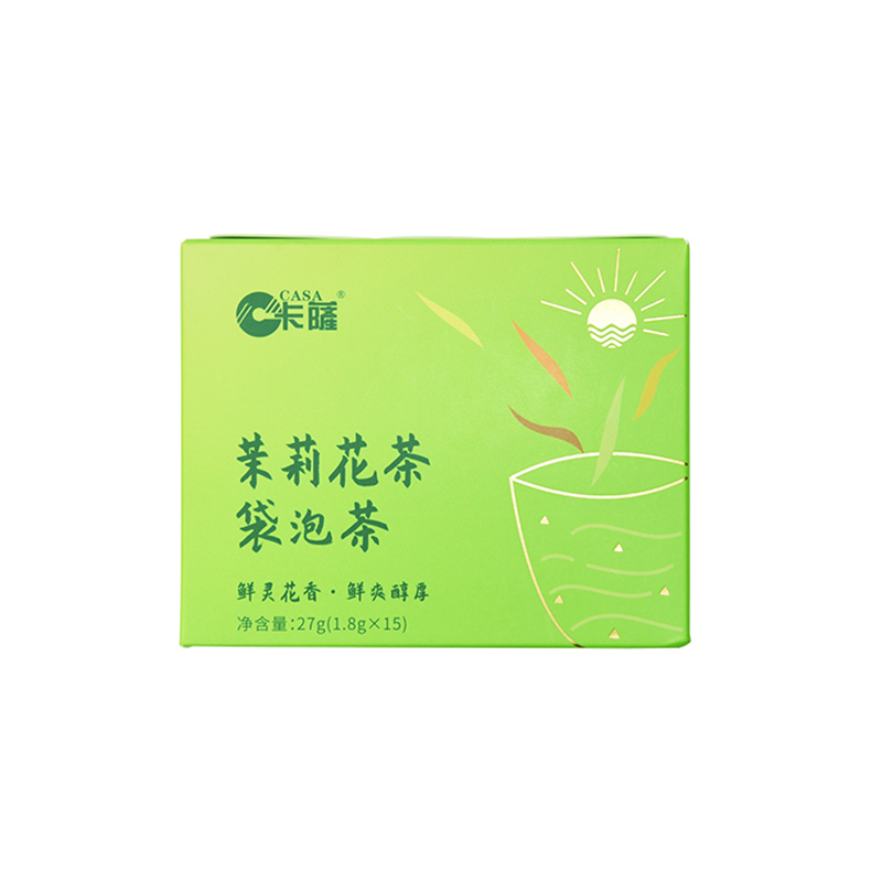 卡薩 茉莉花茶绿茶袋泡茶三角茶包花草茶独立包装 1.8g*15包/盒 4盒装
