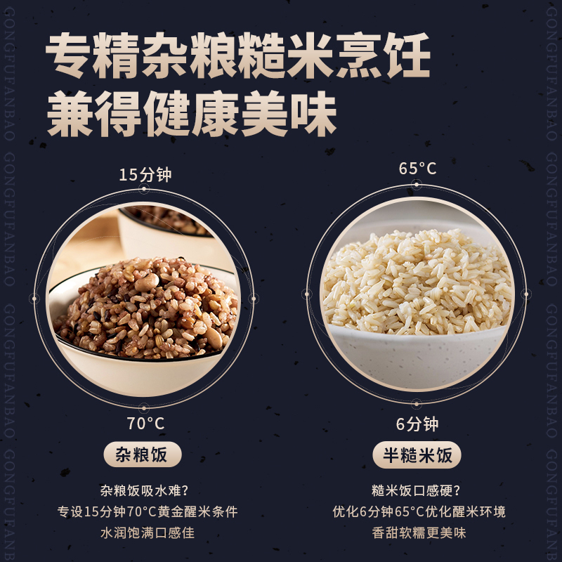 飞利浦(PHILIPS)电饭煲电饭锅 功夫电饭煲 4L 智芯IH加热5级口味选择精铁锅HD4539/21