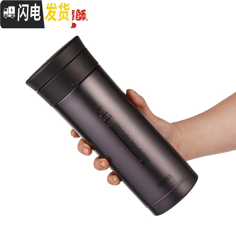 三维工匠保温杯真空不锈钢男商务泡茶水杯过滤带茶漏JMK-500 黑K)