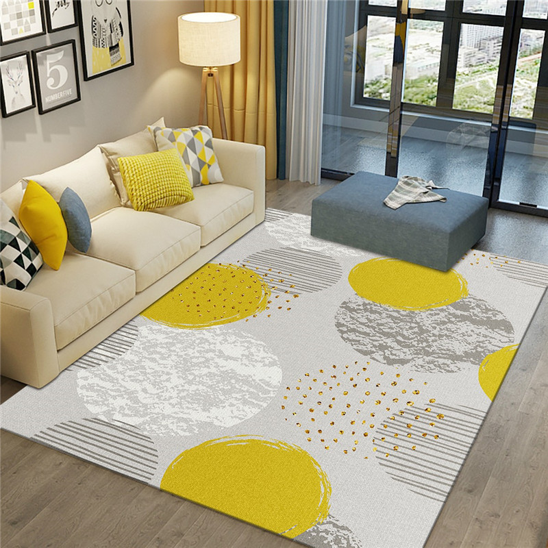 家柏饰(CORATED)欧式客厅地毯沙茶几垫卧室床边满铺红 柠檬201 140*200CM【热卖推荐】【送40*60CM门垫】