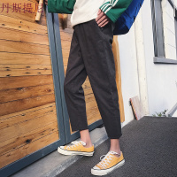 裤子男韩版潮流休闲九分裤百搭宽松直筒夏季薄款青少年小脚裤新款
