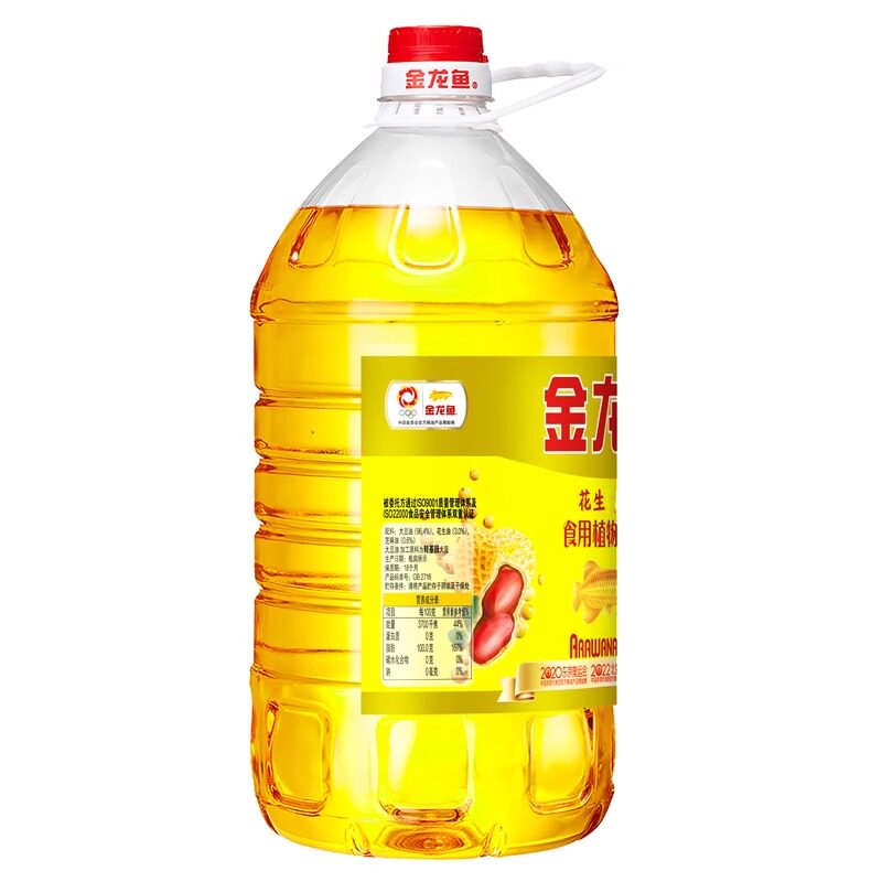金龙鱼花生浓香食用植物调和油5升L桶装食用油正品家用大桶花生油高清大图