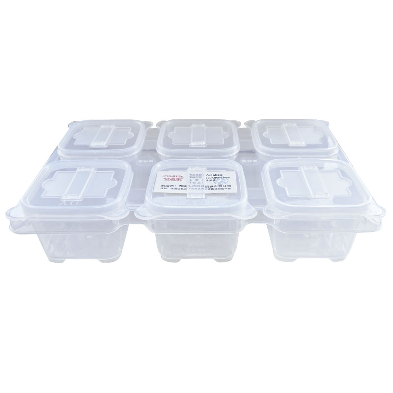 金迪乐透明加厚食物保鲜盒六格留样盒300*200*65mm/个高清大图