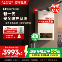 AO史密斯 13升燃气热水器 1级静音 不锈钢换热器包8年 精控恒温 抗风防冻JSQ26-TEW(天然气)