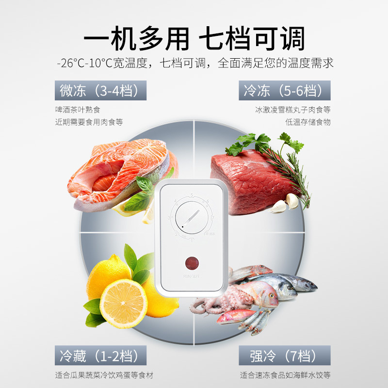 澳柯玛202升家用商用顶开门单温冰柜卧式大容量冷藏保鲜冷冻两用单温冷柜家用冷柜BC/BD-202NE