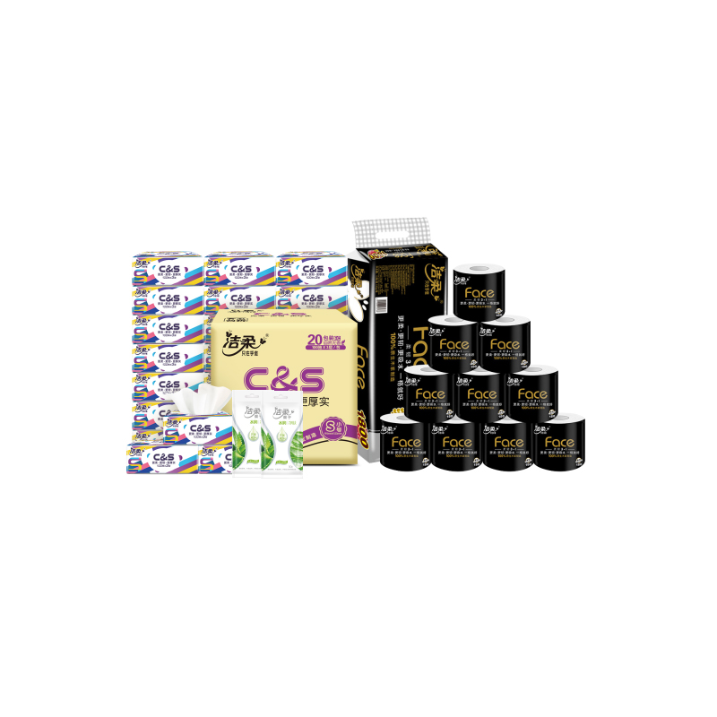 洁柔(C&S) 家庭用纸组合(20包+10卷+20片)