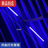 真智力激光剑星球大战可伸缩光剑发光玩具荧光棒闪光宝剑儿童男孩礼物 蓝色灯光2条[可合体]送电池