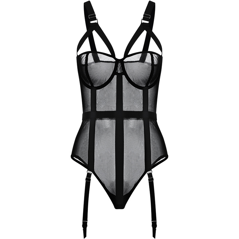 suntek情趣内衣透明连体性感睡衣开档免脱小胸套装超骚挑逗诱惑