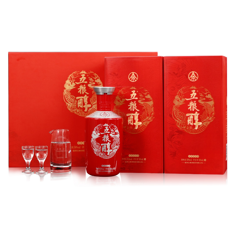 五粮浓香 五粮醇红装 50度 500mL*2 礼盒装 浓香型白酒高清大图