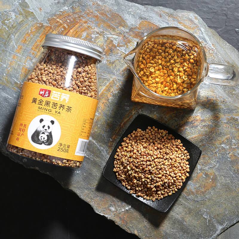买2送1 明芽苦荞茶四川大凉山黄金苦荞茶正品罐装花草茶花茶250g