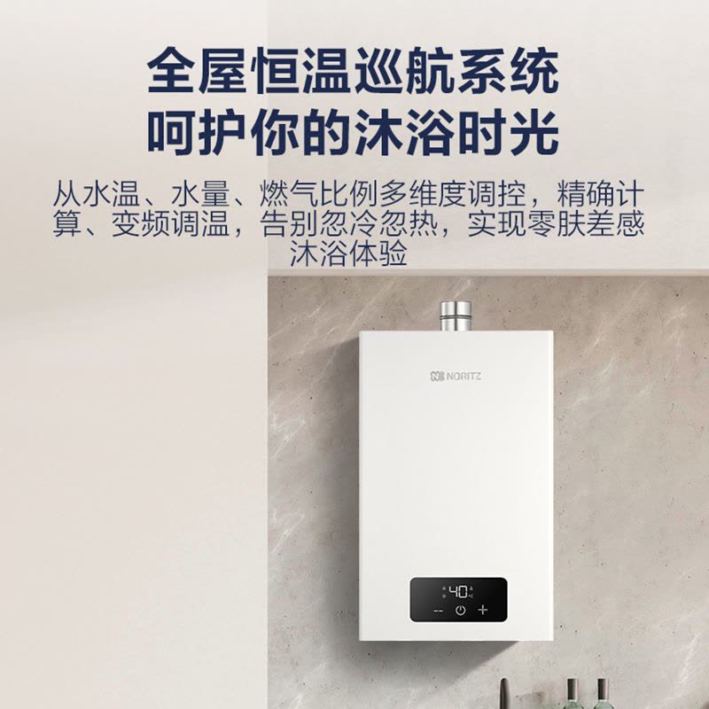能率(NORITZ) 16升燃气热水器 全屋恒温巡航 多点用水恒温 低水压启动 天然气强排式 16EA2FEX 高端防冻图片