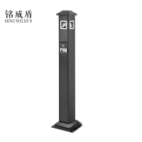 铭威盾不锈钢垃圾桶烟蒂柱灭烟桶带烟灰缸室外电梯口立式黑色屋顶黑色四边固定常规款