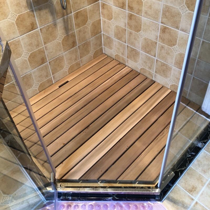 淋浴木地板浴室防滑垫洗澡实木地垫淋浴房地板防滑垫木可定制